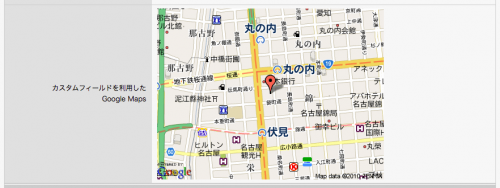 ブログのカスタムフィールドで設定した例（表示）